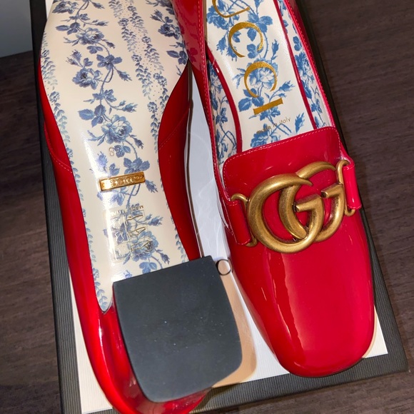 Authentic Gucci GG patent leather red pump - Picture 4 of 7